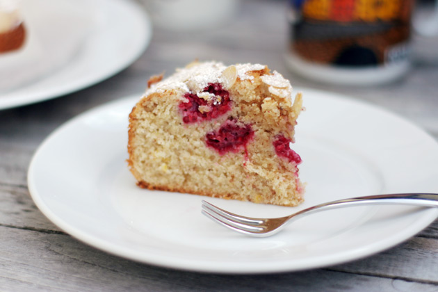 Raspberry almond cake