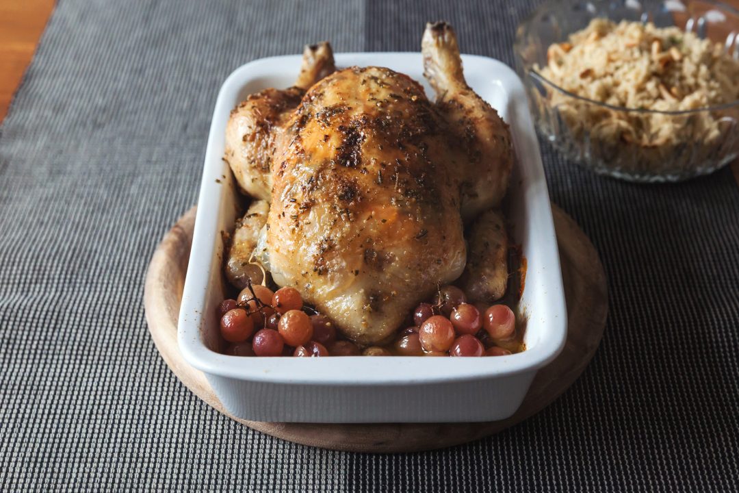 Roasted Chicken with Grapes